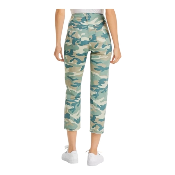 MOTHER Denim The Shaker Chop Crop Blue Green Camo Pants NWT Size 28 $218 - Picture 2 of 13